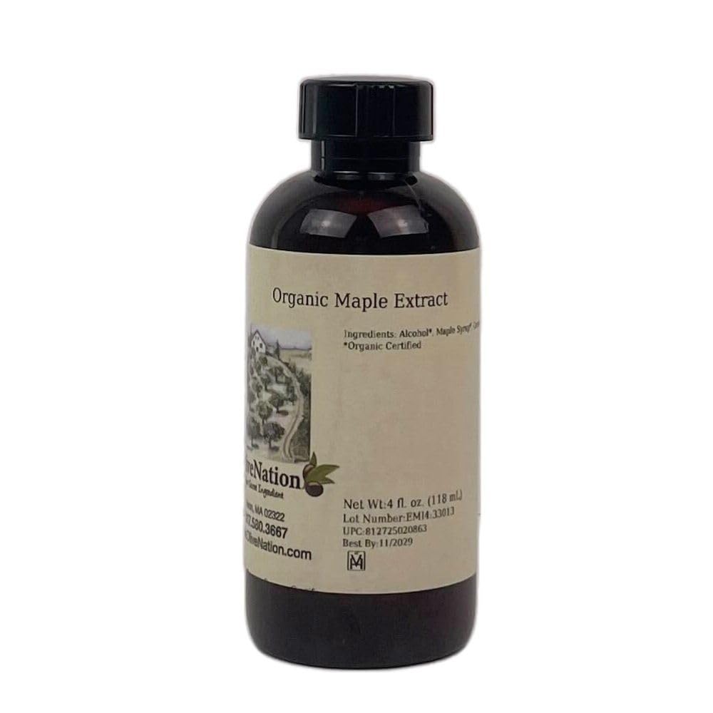 OLIVENATION Organic Maple Syrup Extract - PG Free, Non-GMO, Gluten Free, Kosher, Vegan - 4 oz