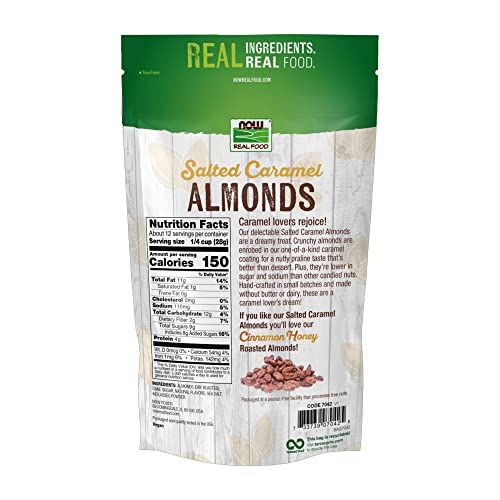 Now Foods, Salted Caramel Almonds, Dry Roasted, Crafted In Small Batches, 12-Ounce (340 G) (Pack Of 2)