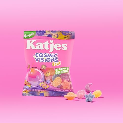 Katjes Vegan Gummy Candy, Sweet and Sour Fruity Snacks, 4.9oz Bags, 3 Pack, Gelatin-Free, No HFCS, Palm Oil Free