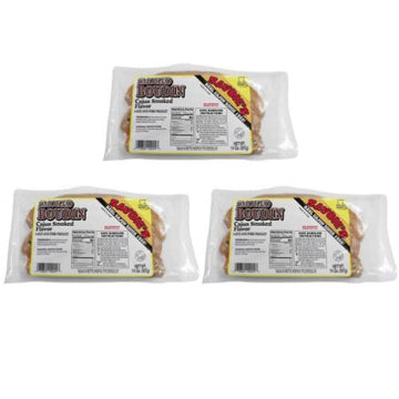 Creole Foods Savoies Smoked Boudin - Pack of 3 - Authentic Louisiana Cajun Flavor - Ideal for Grilling and Frying