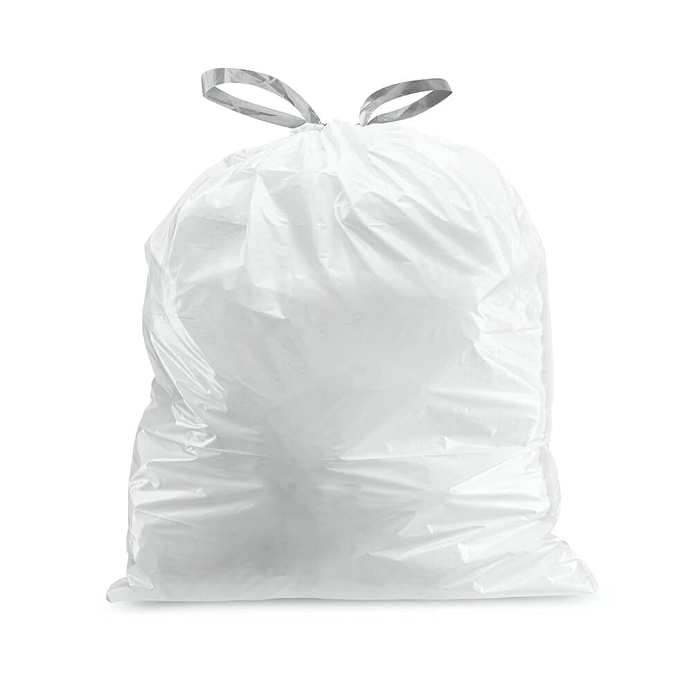 Plasticplace Simplehuman (X) Code V Compatible (100 Count) Drawstring Garbage Liners 4.2-4.8 Gallon / 16-18 Liter 14.75'' X 28''