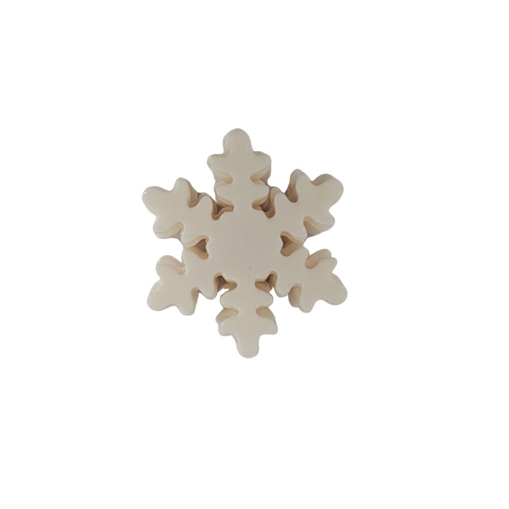 Homankit 50Pcs Edible Cupcake Toppers Snowflakes For Cake Decorating Christmas Winter Frozen Birthday Party Decoration White