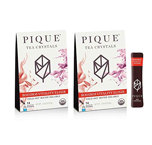Pique Organic Rooibos Tea - Caffeine-Free Herbal Tea, Powerful Antioxidants For Healthy Immune System & Digestion, Pure South African Red Bush - 28 Single Servings (2 Pack)