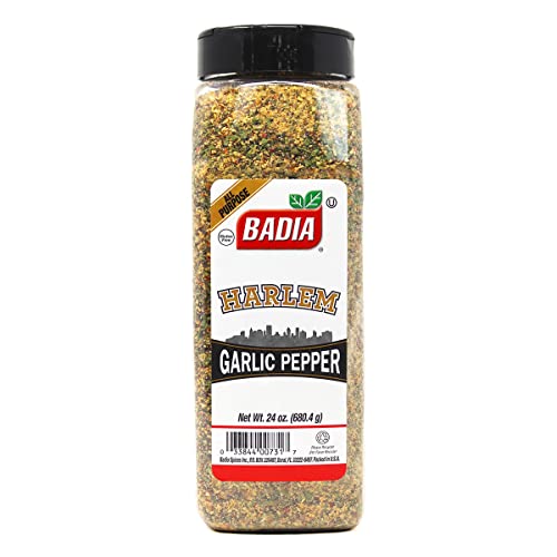 Badia Harlem Garlic Pepper Seasoning, 24 Ounce (Pack of 6) - Bold Flavor, Perfect for Cooking and Seasoning