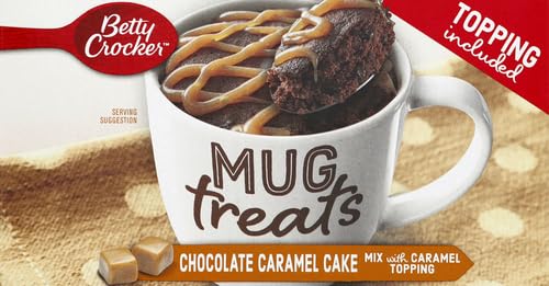 Betty Crocker Mug Treats Chocolate Caramel Cake Mix with Caramel Topping, 4 Servings, 12.5 oz.