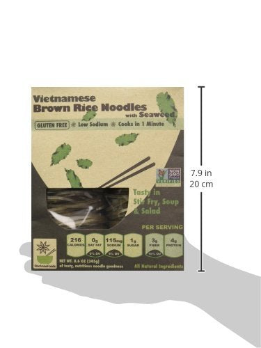 Rice Noodles, Ramen Noodles Alternative, Non-Gmo, Pad Thai Noodles, Star Anise Foods (Brown Rice Noodles With Seaweed, 24 Servin