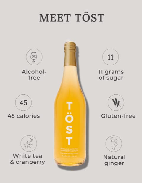 TÖST All-Natural Sparkling Beverage,    Free, 25.4 Fl Oz, Combo Pack of 6