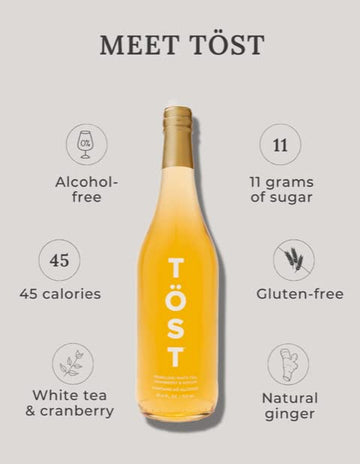 TÖST All-Natural Sparkling Beverage,    Free, 25.4 Fl Oz, Combo Pack of 6