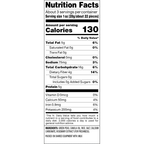 Harvest Snaps Veggie Chips (Green Pea Snack Crisps Lightly Salted, 3.3 Oz) | Powered By Plant Protein, Gluten Free, Non-Gmo Bake
