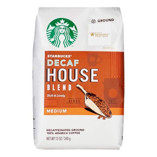 Starbucks  Medium Roast  Decaf House Blend  Ground Coffee 12Oz Bag (Pack Of 2)