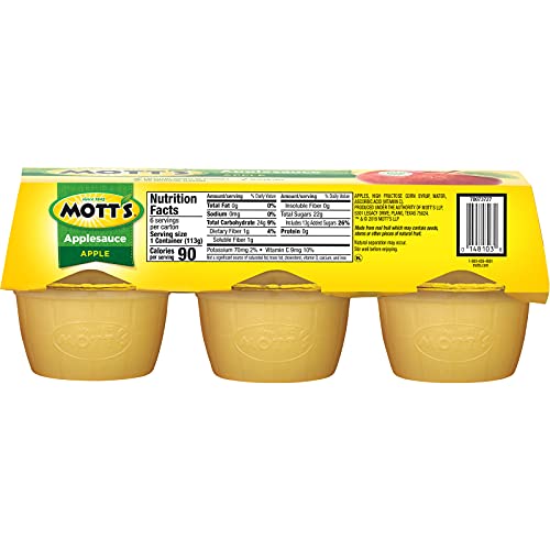 Motts Applesauce, 4 oz cups, 6 count