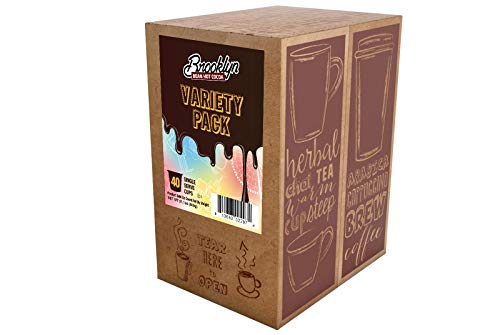 Brooklyn Beans Hot Chocolate Variety Pack Pods  Compatible with 2.0 K-Cup malt-inspired  40 Count