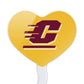 GRAPHICS & MORE Cupcake Picks Set of 6, Heart Decoration, Acrylic, One Size, Central Michigan University