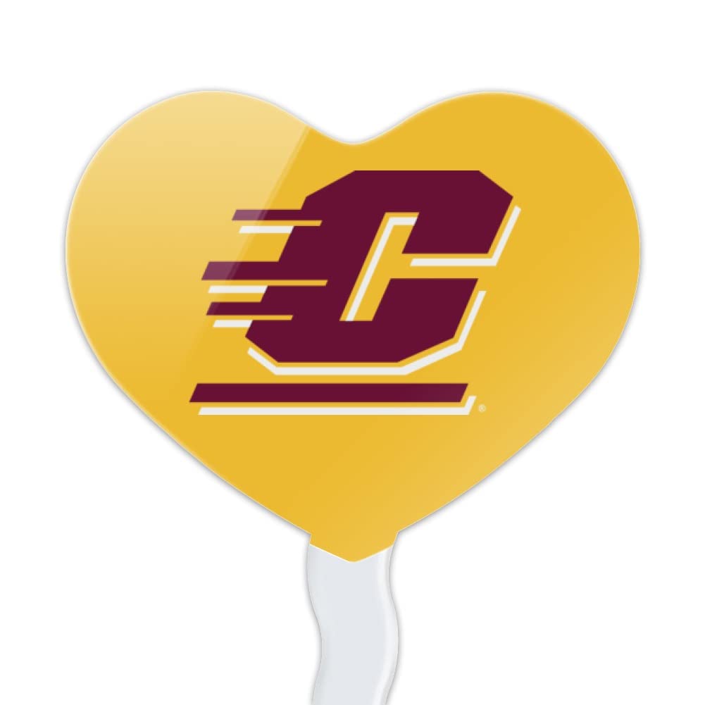 GRAPHICS & MORE Cupcake Picks Set of 6, Heart Decoration, Acrylic, One Size, Central Michigan University