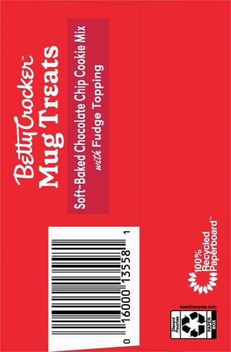 Betty Crocker Mug Treats Soft-Baked Chocolate Chip Cookie Mix with Fudge Topping, 4 Servings