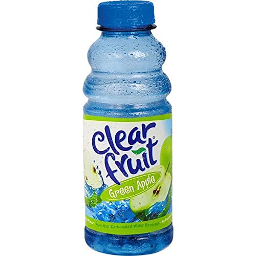 Clear Fruit 12 Pack Non-Carbonated Water Beverage, 20 Fl Oz Bottles, Green Apple Flavor
