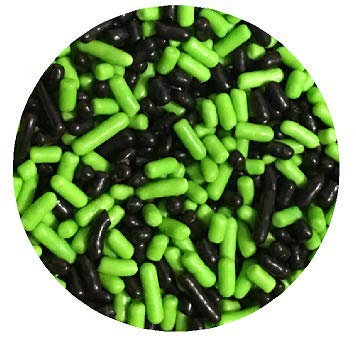 Sprinkle Deco Cake Pop Decorations, Semi-Sweet Edible Confetti Sprinkles, 6oz Bag, Lime Green and Black
