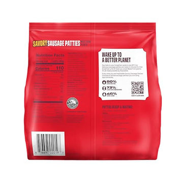 Impossible Sausage Patties Made From Plants, Savory, Frozen, Fully Cooked, 8 Patties, 12.8 oz
