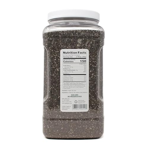 Badia Organic Chia Seeds - Non-GMO, Gluten-Free, Vegan - 5.5 lbs (Pack of 2)
