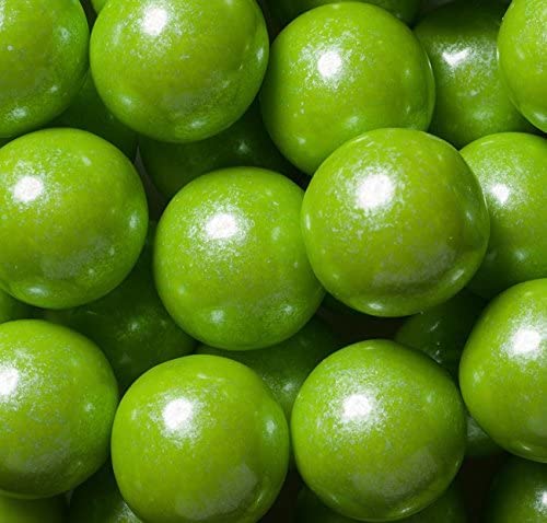 Bayside Candy 1'' Large Gumballs - Colored Gumball Collection - Gumball Machine - Shimmer Lime Green/Pearl Green Gumballs 1'' La