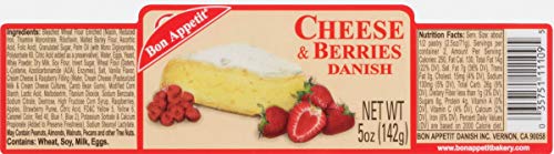 Bon Appetit Cheese & Berry Danish, 5 Ounce, Pack of 8 - Delicious Pastry Treats