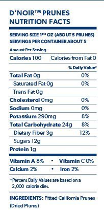 Sunsweet DNoir Prunes in 8 oz Bag (Case of 12)