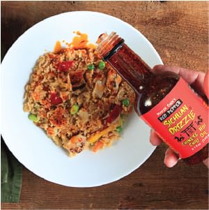 Sichuan Drizzle Chinese Chili Oil -- Condiment & Ingredient, Premium EVOO with Hot Chili Flakes, Rice & Noodles' Condiment, Vega