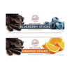 Sweet Candy Company Dark Chocolate Fruit Flavored Sticks - Gourmet Chocolate Covered Sticks, Orange and Blueberry, Gift Idea for