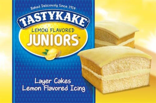 Tastykake Lemon Juniors Seasonal Edition Lemon Layer Cakes, 12 oz Box, 4 Count (Pack of 2)