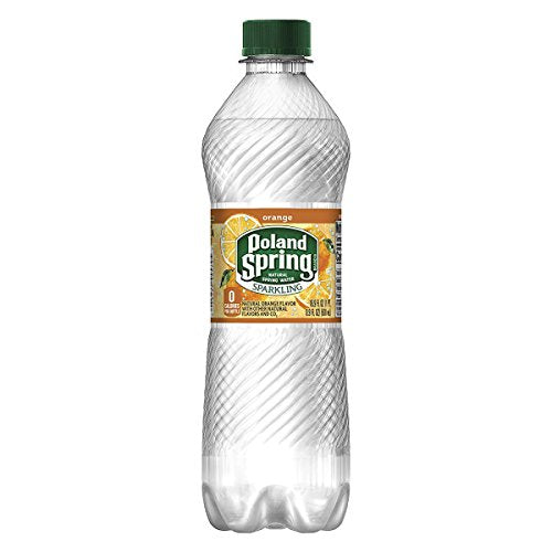 Poland Spring Brand Sparkling Natural Spring Water, Mandarin Orange 16.9 Fl Oz, 8 Count