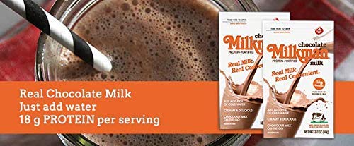 Milkman Chocolate Milk Powder - Dry Milk Powder with 18g Protein - Shelf Stable,   Free - 2 Ounce (Pack of 2)