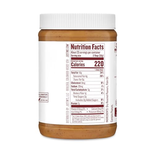 Justins Crunchy Peanut Butter Jar 28oz
