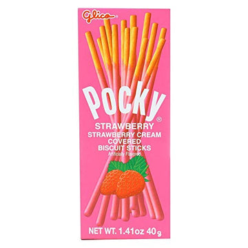 Glico Pocky Biscuit - Strawberry - Case of 20-1.41 Oz.