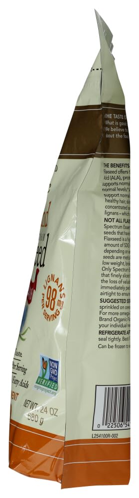 Spectspirit-inspired flavor Organic Ground Flaxseed, 24 Ounce Bag, Model 254100, Non-GMO, Plant-Based