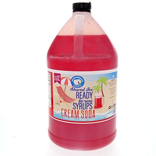Hypothermias Red Cream Soda Syrup - 128 Fl Oz Gallon - 100% Pure Cane Sugar for Snow Cones and Shaved Ice