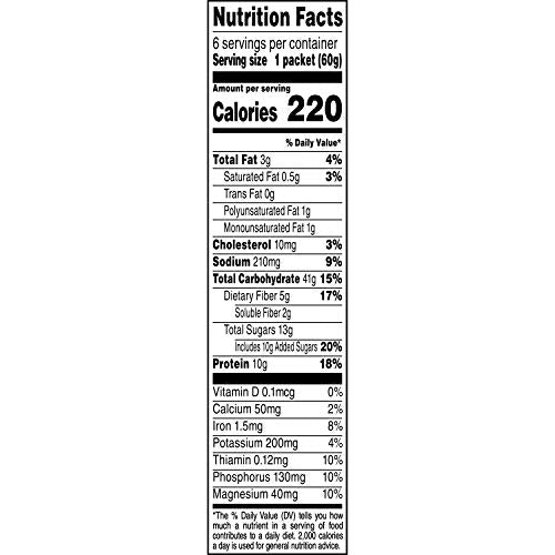 Quaker 10G Protein Instant Oatmeal, Apple Cinnamon, 2.11Oz Packets (Pack Of 36)