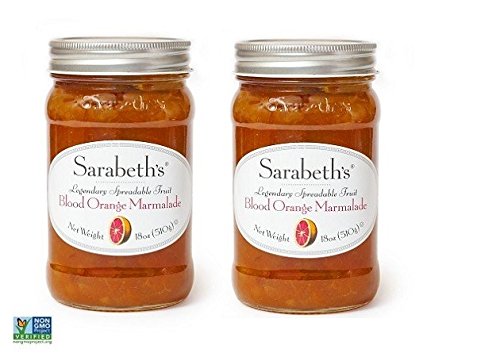 Sarabeths Blood Orange Marmalade, 18 oz (Pack of 2) - Sweet Citrus Spread, 1.12 lb Total Weight