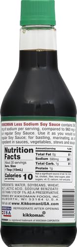 Kikkoman Naturally Brewed Less Sodium Soy Sauce 15 oz
