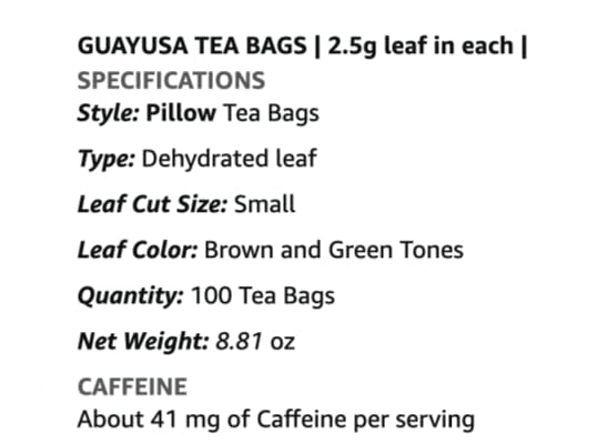 PACHA Guayusa Tea Bags | 100 Count | 2.5g Each | High Natural Caffeine | Clean Energy Tea