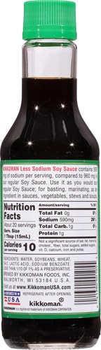 Kikkoman Soy Sauce - Traditionally Brewed, Reduced Sodium Content, Healthy and Authentic, Ideal for Stir-Fries and Marinades - 1