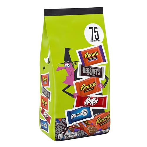 Hershey Assorted Flavored Snack Size  Halloween Candy Bulk Bag  39.43 oz (75 Pieces)
