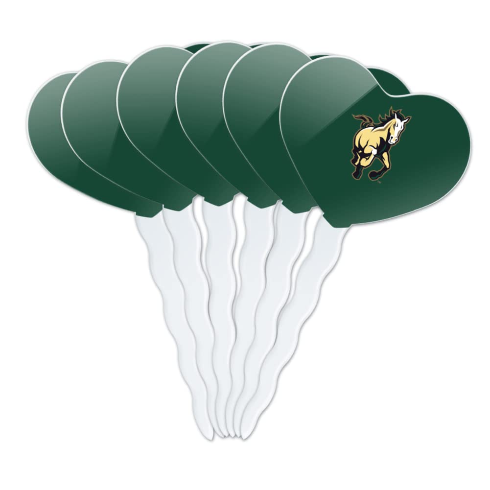 GRAPHICS & MORE Cupcake Picks Set of 6 - Acrylic Decoration Toppers - Cal Poly Secondary Logo Heart Design