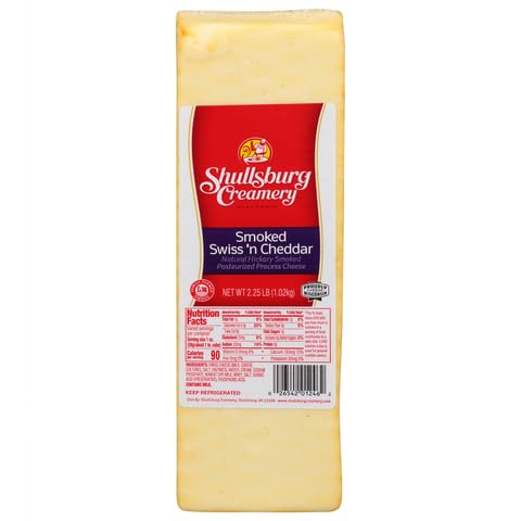 Shullsburg Creamery Smoky Swiss and Cheddar Cheese, 36 oz Loaf, 2.25 lb