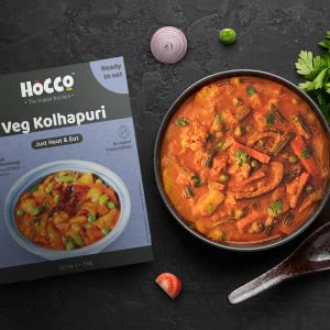 Hocco Veg Kolhapuri Ready To Eat|Ready To Eat|Just Heat And Eat|Pure Veg Indian Food |Ready To Eat Meal|No Added Preservative& C