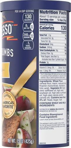 Progresso, Bread Crumbs, Plain, Cooking Ingredient, Canister, 15 oz