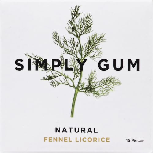 Simply Gum All Natural Gum - Fennel Licorice - Pack Of 12 - 15 Count