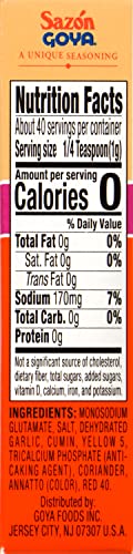 Goya Foods Saz  N Seasoning With Coriander & Annatto, 1.41 Ounce (Pack Of 36)