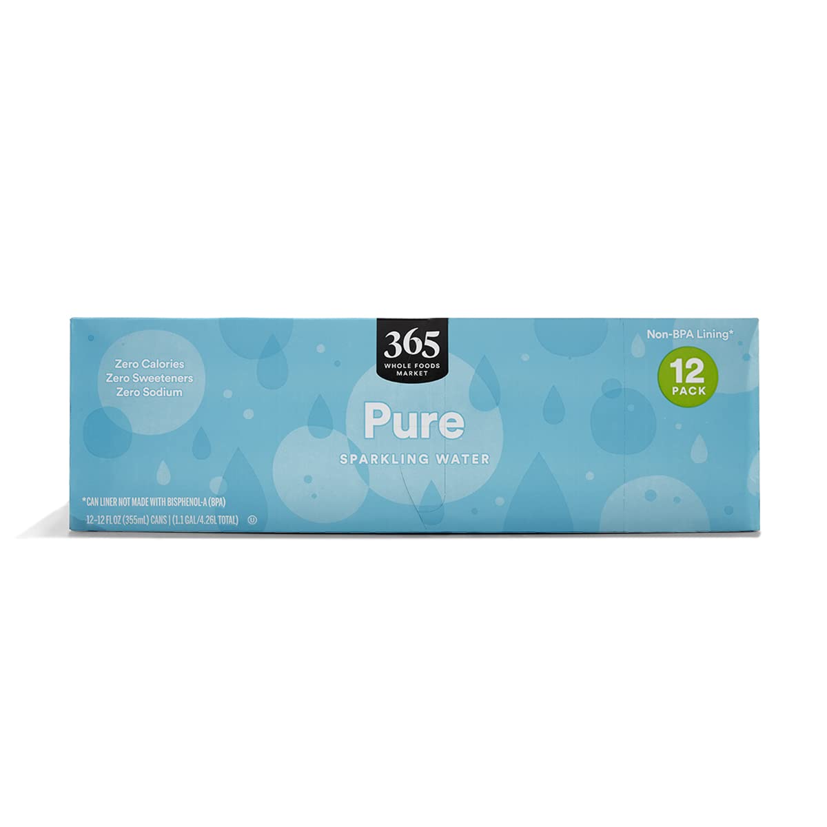 365 By Whole Foods Market, Plain Sparkling Water, 12 Fl Oz (Pack Of 12)