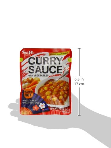 S&B Curry Sauce with Vegetables Medium Hot,7.4 Ounce (Pack of 10)