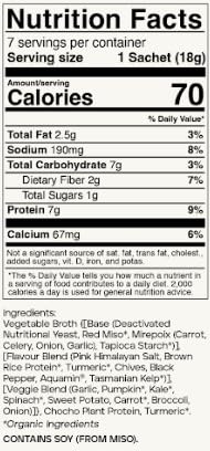 KROMA Vegetable Broth Powder Mix, Gluten Free, Vegan, 7.8 oz, with Red Miso, Veggies & Herbs, Supports Gut Health & Energy